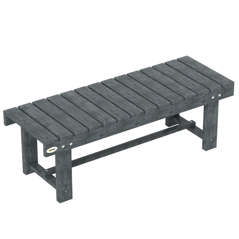Outsunny Banc de jardin 2 places imperméable en bois d'épicéa, 110x38x35 cm, Gris