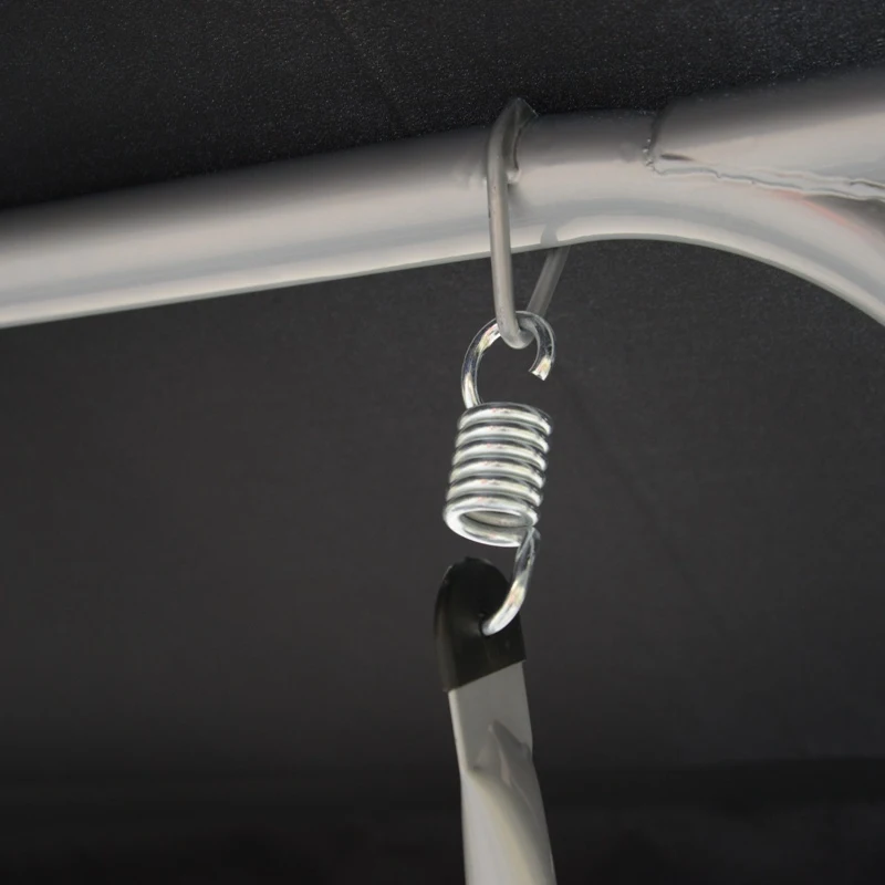 Outsunny Three Person Steel Outdoor Porch Swing Chair Bench with Canopy Cover - Black