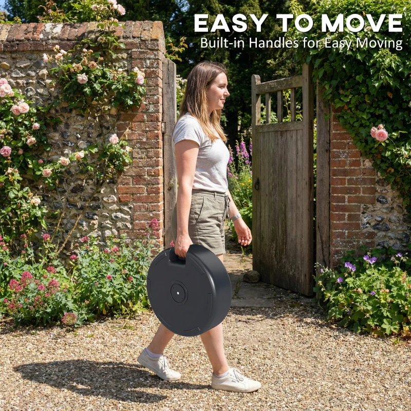 Outsunny Patio Umbrella Base 22kg Sand Filled Garden Parasol Stand forfor 38mm/48mm Poles, Black