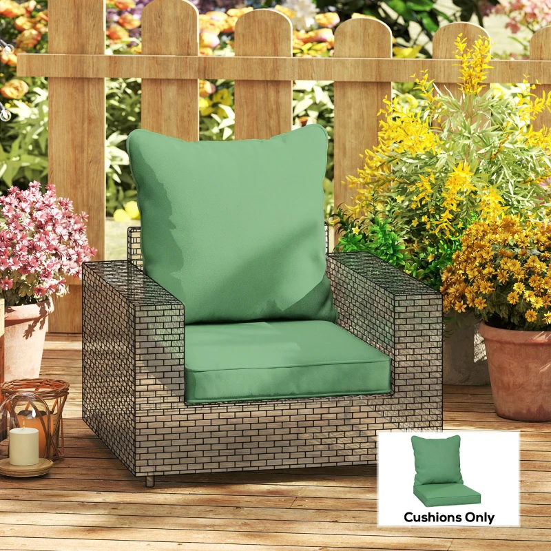 Outsunny Seat and Back Padded Cushion Set, CUSHION ONLY - Green