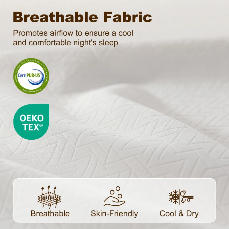 HOMCOM Ergonomiczny Materac, Pianka Memory, 7-Strefowe Wsparcie, Sprężyny Kieszeniowe