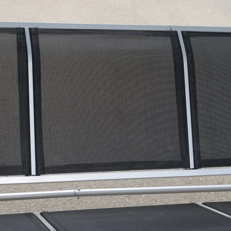 Outsunny Three Person Steel Outdoor Porch Swing Chair Bench with Canopy Cover - Black