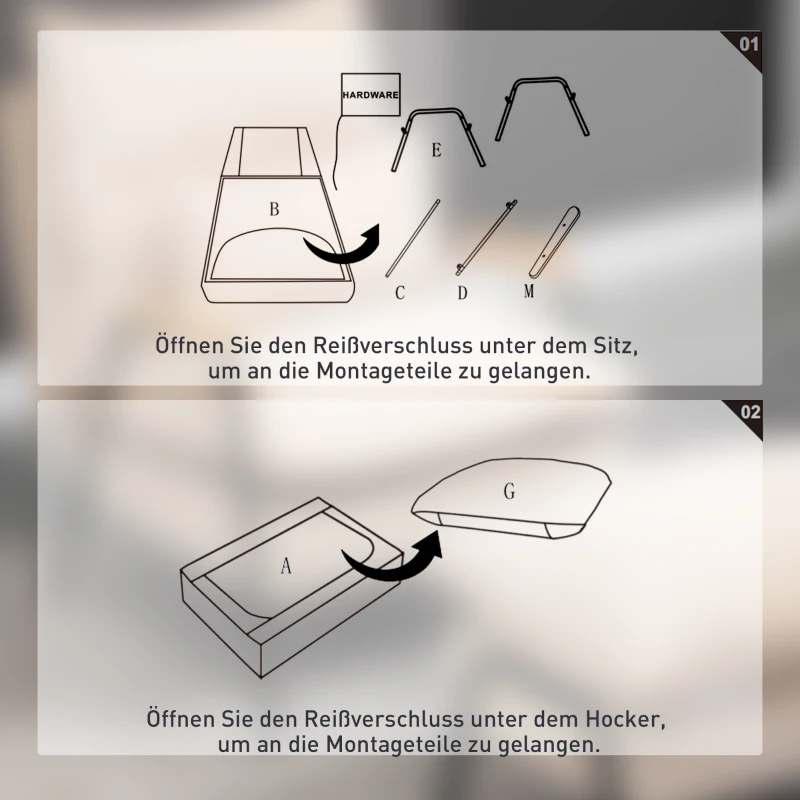 HOMCOM Fotel tapicerowany z podnóżkiem, fotel relaksacyjny z funkcją leżanki, fotel tapicerowany, poduszki, fotel telewizyjny, 68 x 91,5 x 88 cm, kolor beżowy