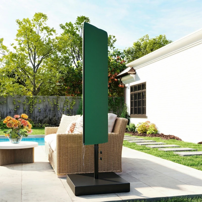 Outsunny Garden Parasol Cover, Outdoor Patio Umbrella Protector Weatherproof Garden Patio for 2-4m Parasol, Dark Green