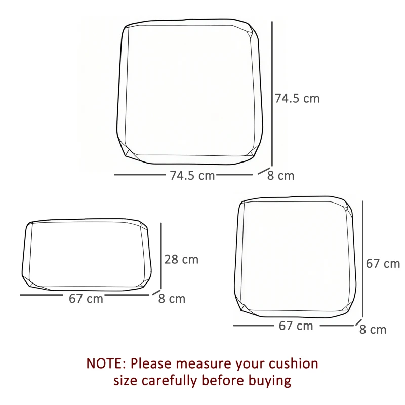 Outsunny Cushion Cover Replacement Garden Rattan Patio Furniture Seat Cover