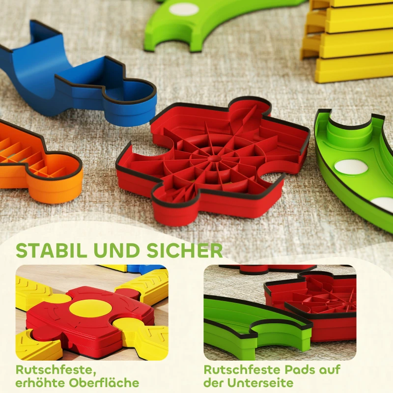 AIYAPLAY Barra de equilibrio para niños, estructura interactiva, antideslizante, plástico, colorida