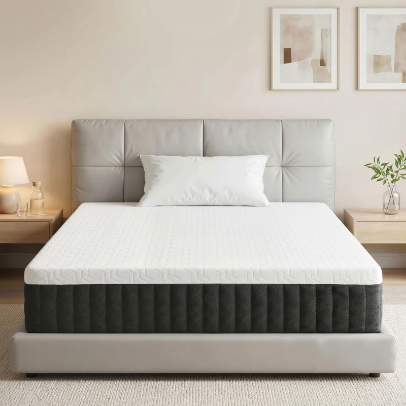 HOMCOM Ergonomische Matratze, Gedächtnis-Schaumstoff, 7-Zonen-Unterstützung, Taschenfedern