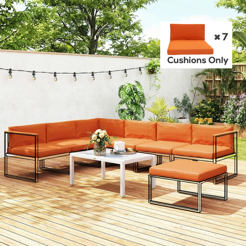 Outsunny 14-piece Dining Set Cushions - Orange