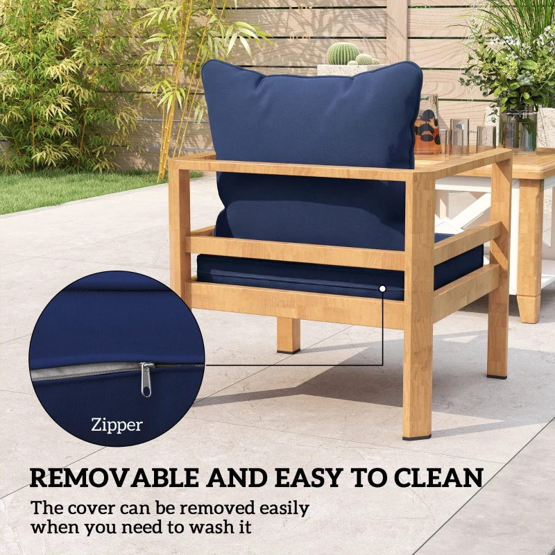 Outsunny Seat and Back Padded Cushion Set, CUSHION ONLY - Dark Blue