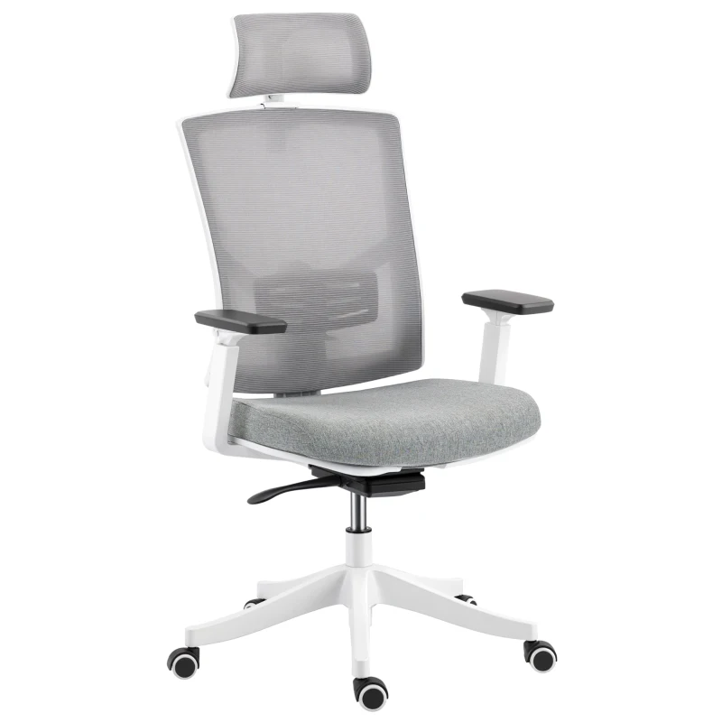 HOMCOM Sedia da Ufficio Ergonomica e Traspirante con Supporto Lombare Dinamico 4D, 64.5x62.5x112-122 cm, Multicolore