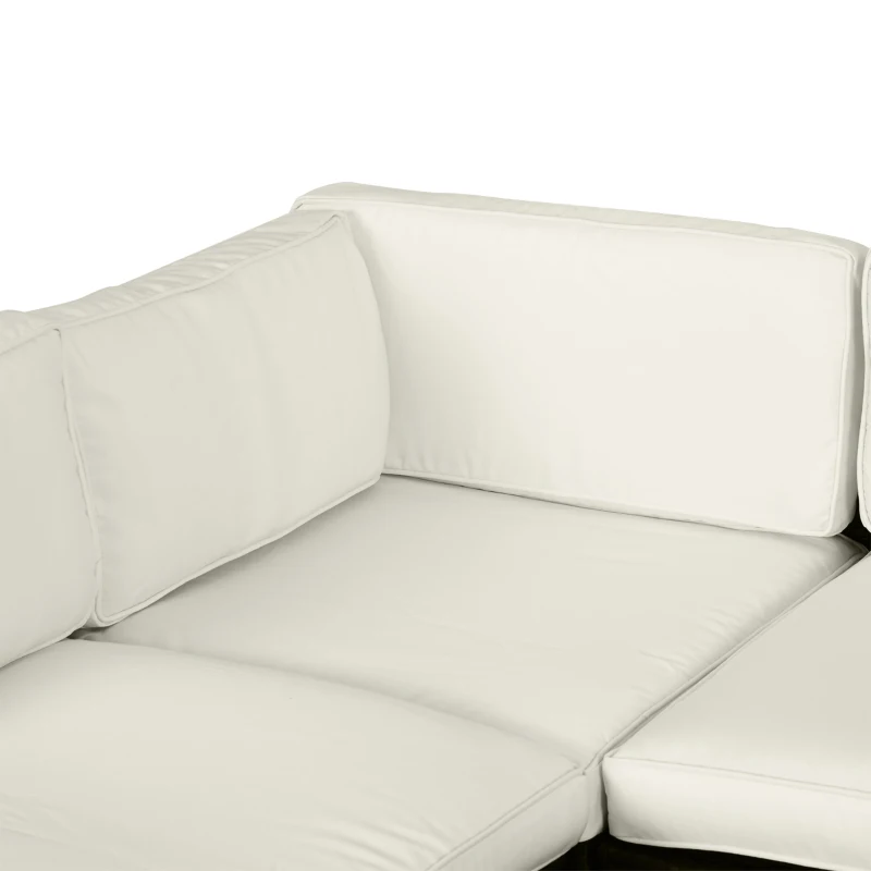 Outsunny Replacement Cushion Covers for Garden Sofa Set, Garden Rattan Sofa Cushion Polyester Cover Replacement Outdoor - No Cushion Included, Cream