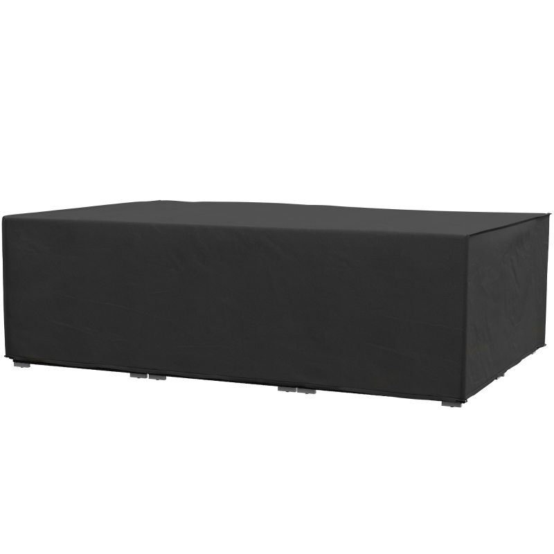 Outsunny Funda para salón de jardín, lona para mesa de jardín, tejido Oxford, impermeable y anti-UV, 222 x 155 x 67 cm, negro