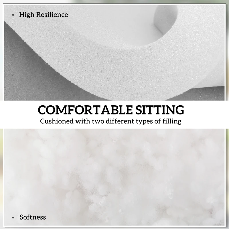 Outsunny Set of 4 Garden Seat Cushion with Ties, 42 x 42cm Replacement Dining Chair Seat Pad, Light Grey