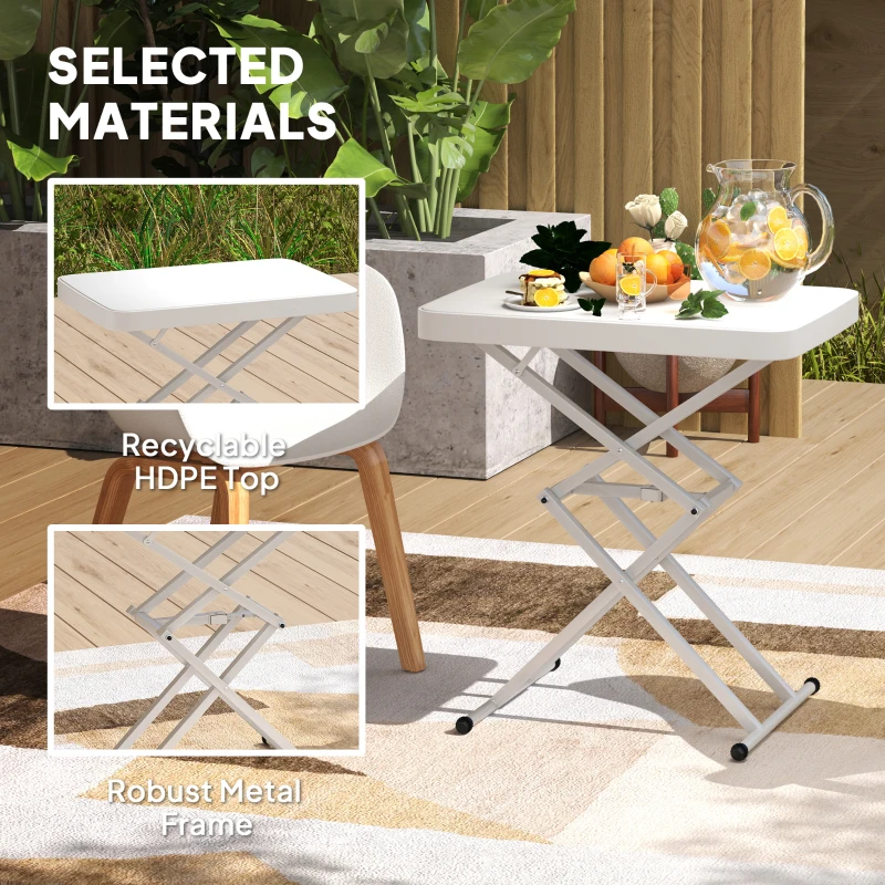 Stolik ogrodowy regulowany, składany, na balkon, 60 cm