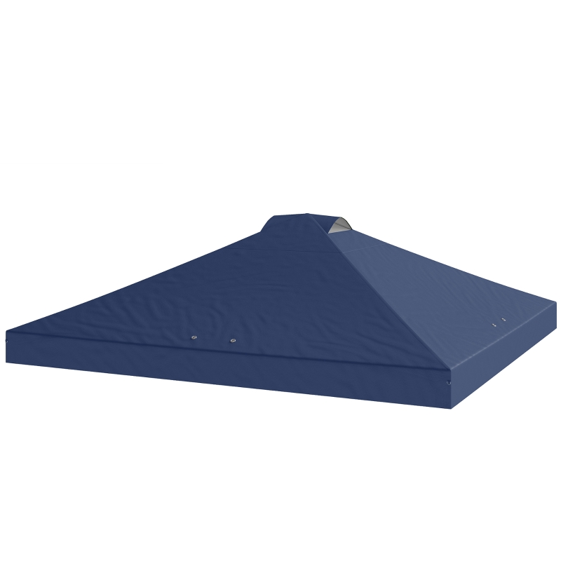 Outsunny Acoperiș pavilion de înlocuire UV50+ impermeabil cu 8 găuri de scurgere 3 x 3 m, Albastru