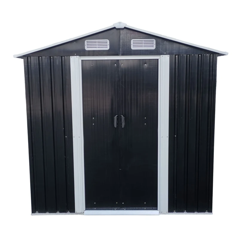 Outsunny Magazie Gradina 2×1,5×1,9 m – Otel Zincat cu Usi Culisante(m-15)