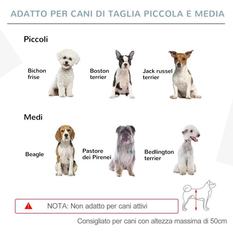 PawHut Barrera Plegable para Perros Pequeños/Medianos con 4 Paneles de Madera y Puerta, 237.5x36x80 cm, Gris