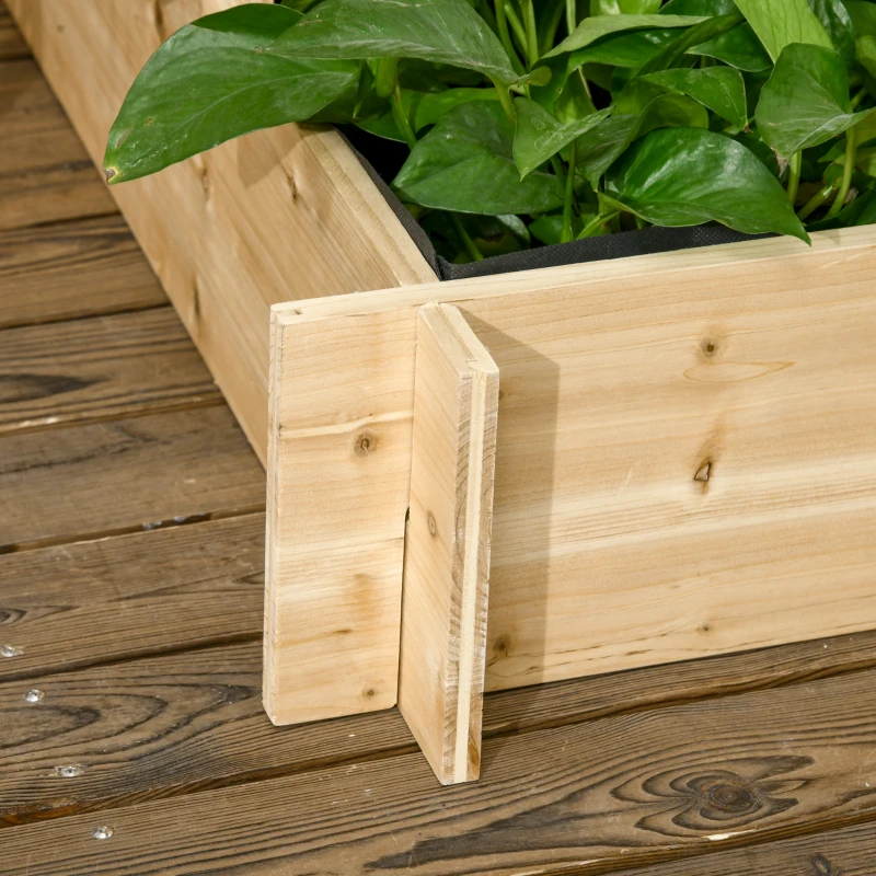 Outsunny Jardiniera cu 3 Niveluri cu Grilaj pentru Catarat Vita de Vie, Paturi Suprainaltate din Lemn pentru Gradina, Jardiniera in Aer Liber pentru Legume, Flori, Ierburi, Nuanta Natur