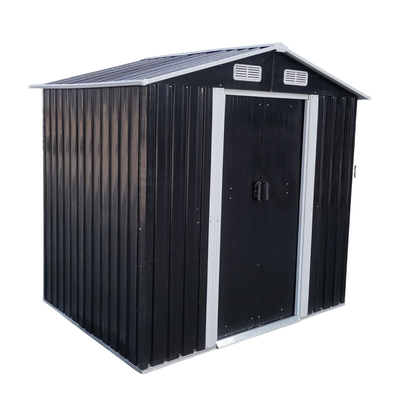 Outsunny Magazie Gradina 2×1,5×1,9 m – Otel Zincat cu Usi Culisante(m-16)