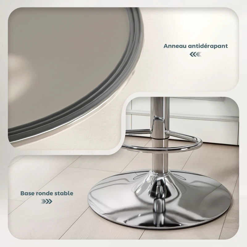 HOMCOM Juego de 2 taburetes de bar, sillas de bar estructura en acero altura ajustable 92-110 cm, respaldo reposapiés azul oscuro