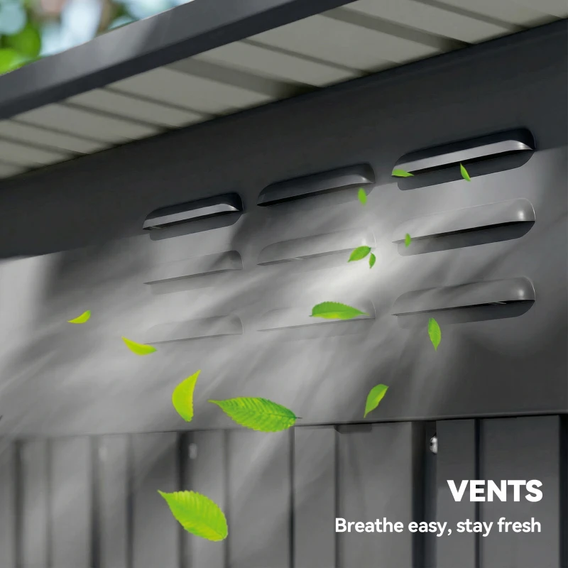 Outsunny 5 x 3.5ft Metal Garden Storage Shed with Effortless Assembly and 2 Pairs of Gloves, Waterproof Outdoor Shed, Light Grey