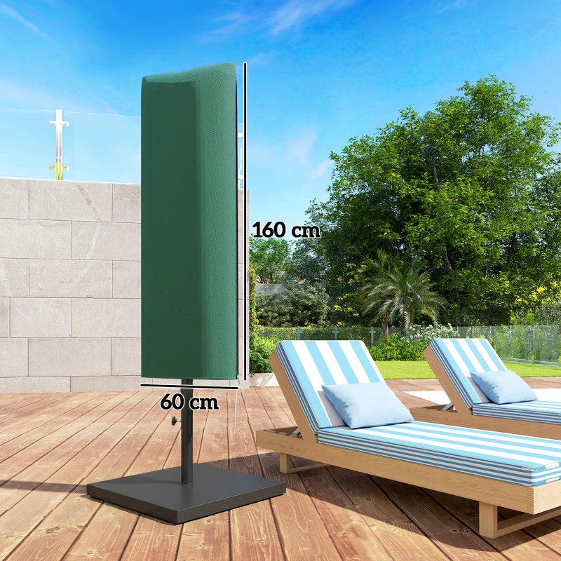 Outsunny Garden Parasol Cover, Outdoor Patio Umbrella Protector Weatherproof Garden Patio for 2-4m Parasol, Dark Green