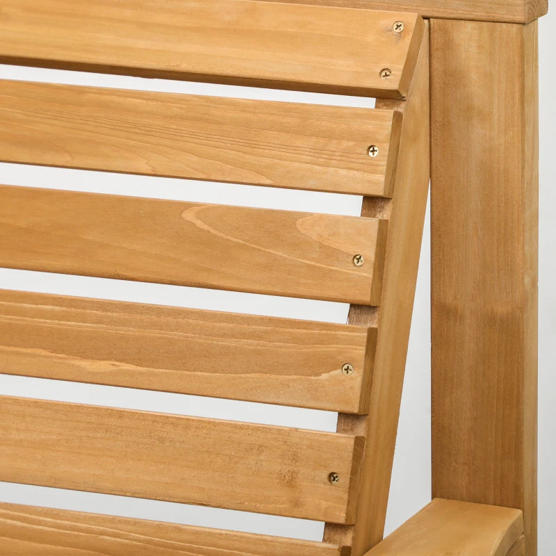 Outsunny Set bistrot 3 pezzi in legno con foro per ombrellone, Marrone