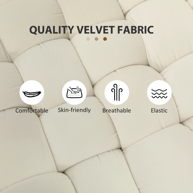 HOMCOM Pufa welurowa, siedzisko, podnóżek, stylowy design