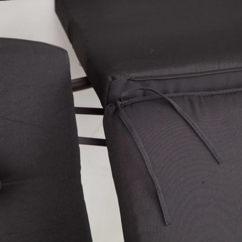 Outsunny Swing Chair Hammock Chair 3 Seater Canopy Cushion Shelter Outdoor Bench Black