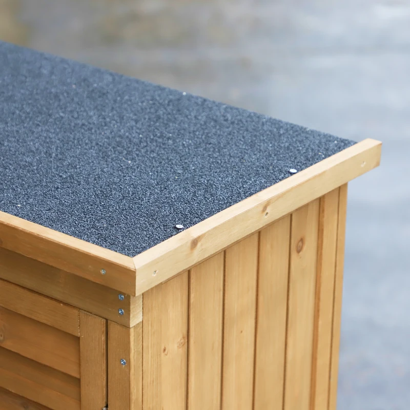 Outsunny Căsuță de Grădină din Lemn cu Acoperiș Impermeabil și 3 Rafturi, 87x46,5x160 cm, Lemn