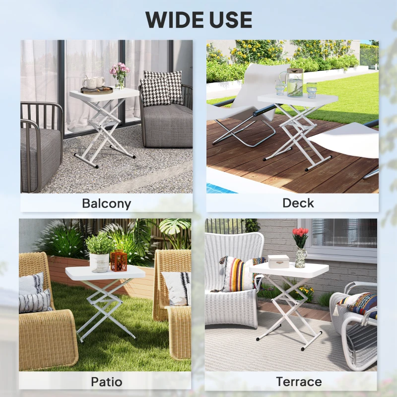 Stolik ogrodowy regulowany, składany, na balkon, 60 cm