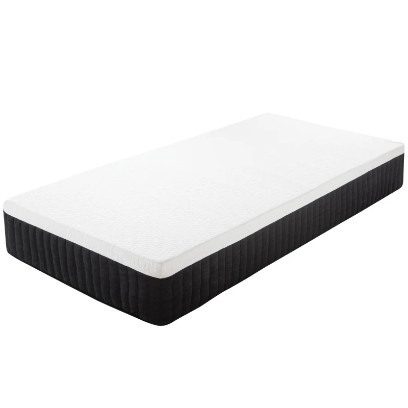 HOMCOM Ergonomiczny Materac, Pianka Memory, 7-Strefowe Wsparcie, Sprężyny Kieszeniowe