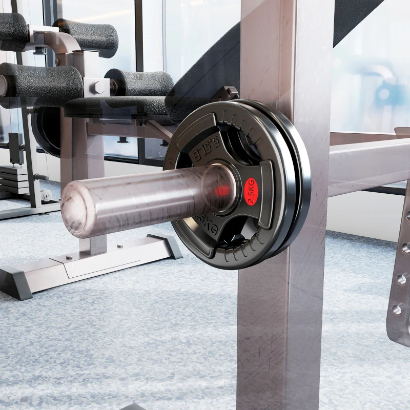 SPORTNOW Set de Discos 2x2.5 kg con Orificio de 5 cm y 3 Agarres, Acero con Revestimiento de Plástico, Negro