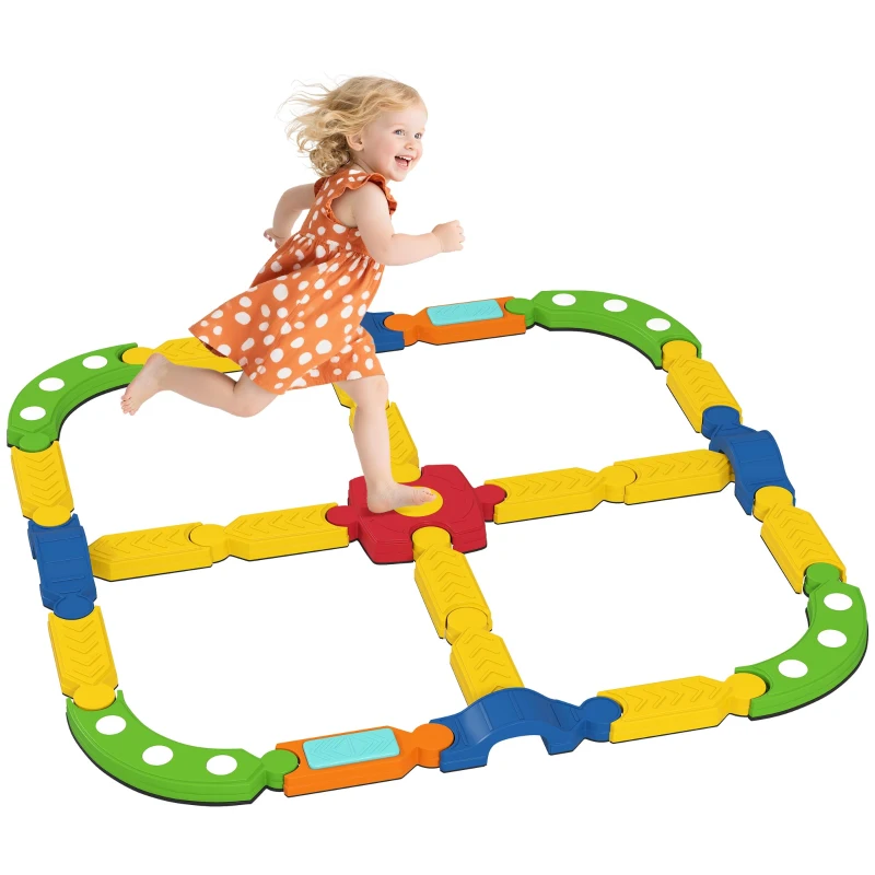 AIYAPLAY Barra de equilibrio para niños, estructura interactiva, antideslizante, plástico, colorida