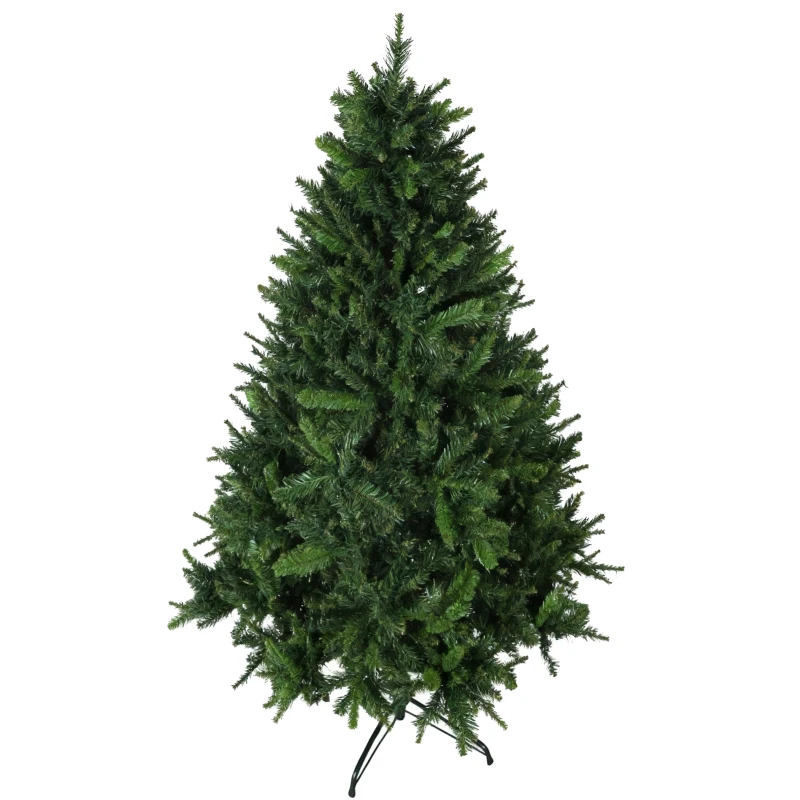 HOMCOM Albero di Natale Artificiale 180cm con 786 Rami, 2 Sezioni e Base in Metallo, Verde