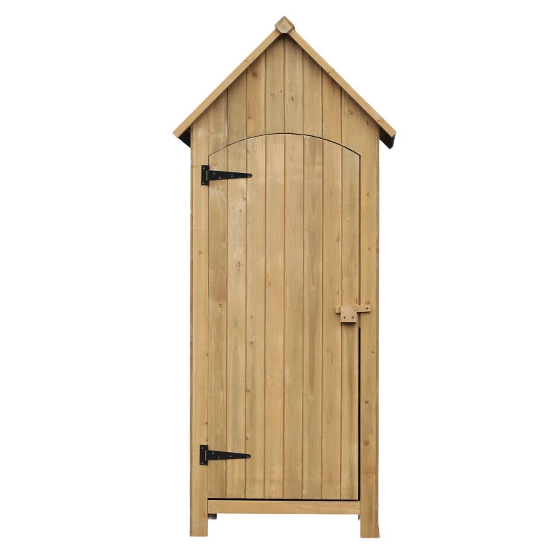 Outsunny Magazie de Scule de Gradina din Lemn Impermeabila cu Usi si Rafturi, 77.5x54.2x179.5 cm(m-16)