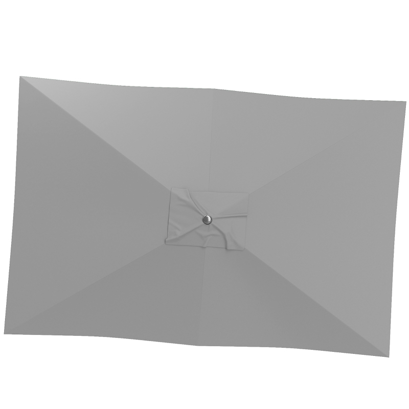 Outsunny Telo per Ombrellone Rettangolare 3x2 m con Presa d'Aria Superiore, in Poliestere 180 g/m², Grigio Chiaro