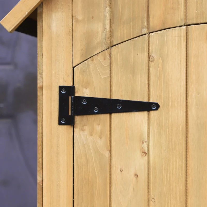 Outsunny Magazie de Scule de Gradina din Lemn Impermeabila cu Usi si Rafturi, 77.5x54.2x179.5 cm(m-14)