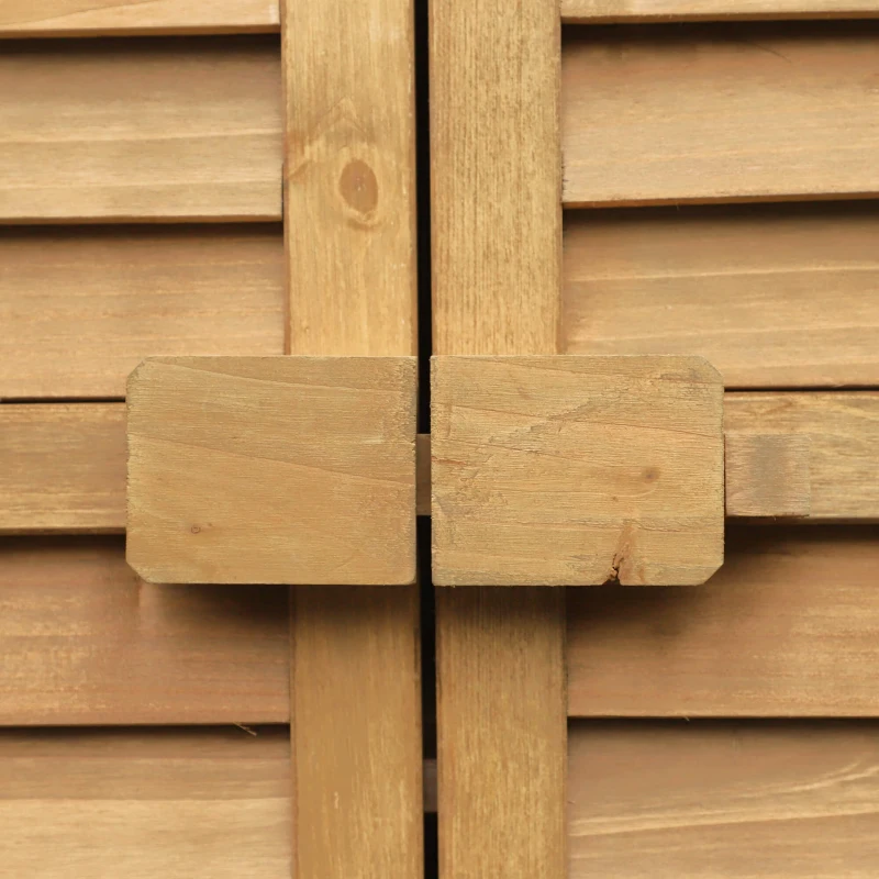 Outsunny Căsuță de Grădină din Lemn cu Acoperiș Impermeabil și 3 Rafturi, 87x46,5x160 cm, Lemn