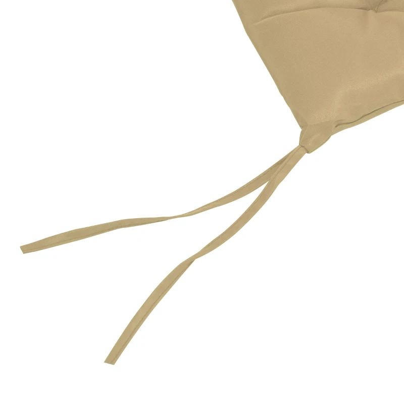 Outsunny Set 2 cuscini per sedia con lacci, 98x50 cm, Kaki