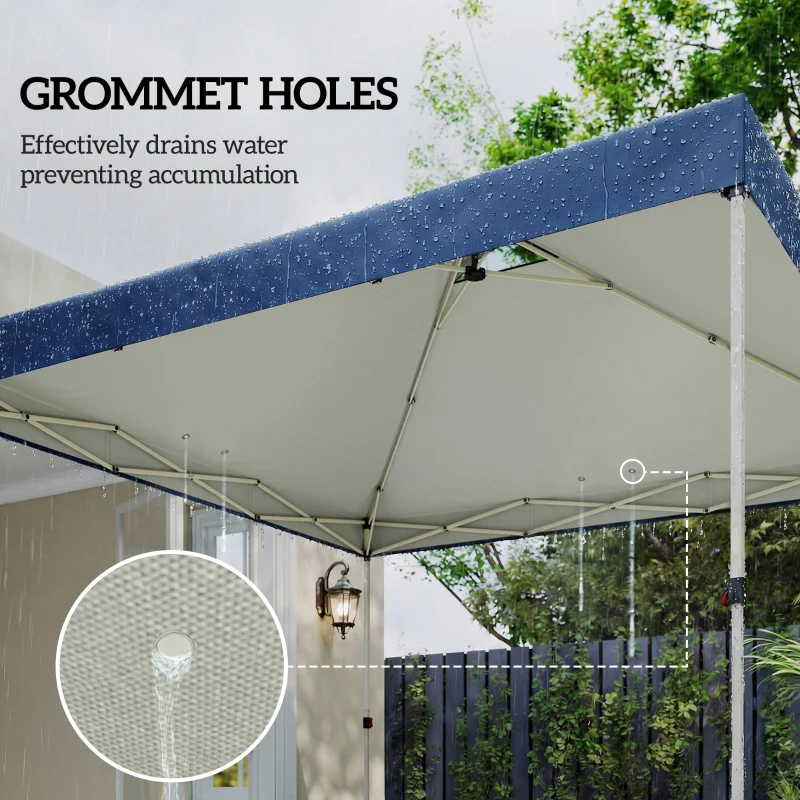 Outsunny Gazebo Roof Replacement UV50+ Waterproof Pop Up Canopy Cover with 8 Drainage Holes 3 x 3 m Blue