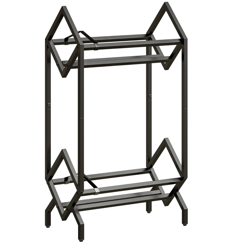 HOMCOM Porte-CD 50, porte-vinyles 2 niveaux en métal pour DVD, livres, albums, Noir