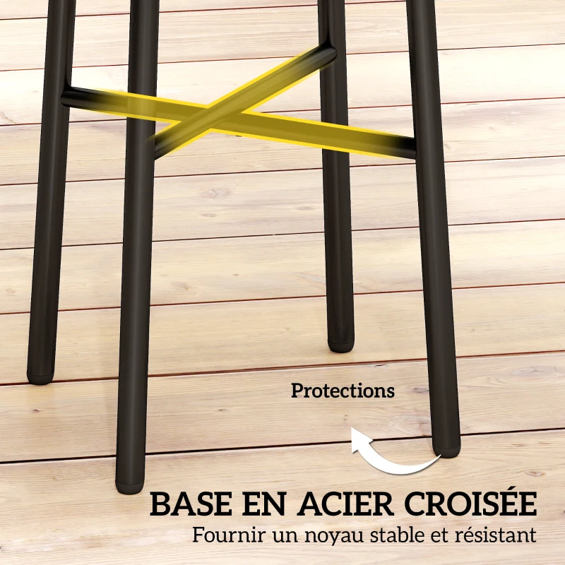 Outsunny Table Basse Ronde de Jardin, Table d'Appoint Exterieur en Résine Tressée et Plateau en Verre Trempé, 46x46x43cm, Naturel