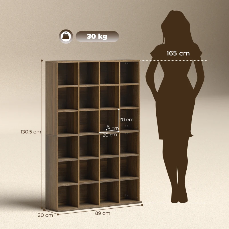 HOMCOM Mobile Contenitore Multimediale, Libreria in Legno con Ripiani Regolabili, 89x130,5 cm, Marrone