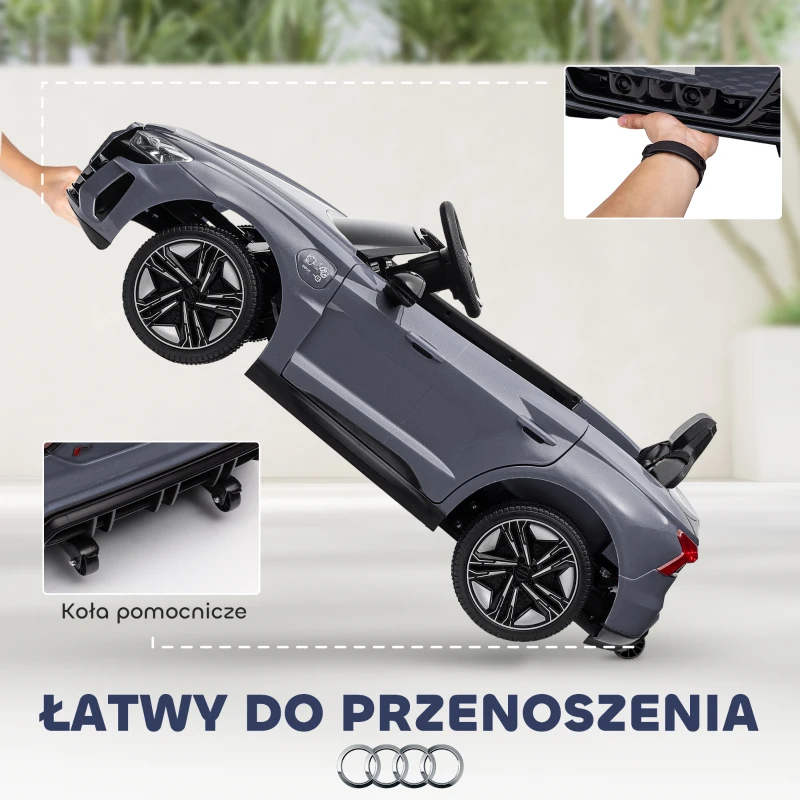 Samochód dziecięcy HOMCOM, samochód elektryczny, z licencją AUDIO, z pasem bezpieczeństwa, pilot zdalnego sterowania, światło, czarny, 103 x 58 x 41cm