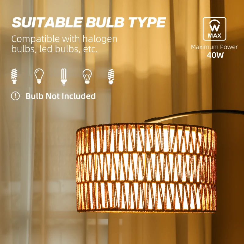 Lampa podłogowa z abażurem z lnu, E27, do salonu