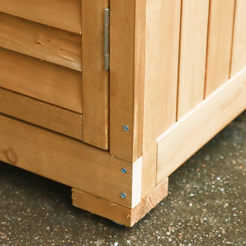 Outsunny Căsuță de Grădină din Lemn cu Acoperiș Impermeabil și 3 Rafturi, 87x46,5x160 cm, Lemn