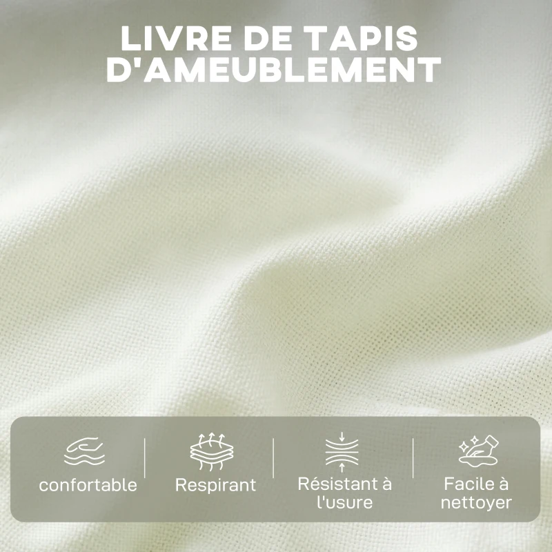 HOMCOM Canapé 2 places modulable, canapé de salon moderne 146 cm sans accoudoirs avec assise large, coussins épais, crème