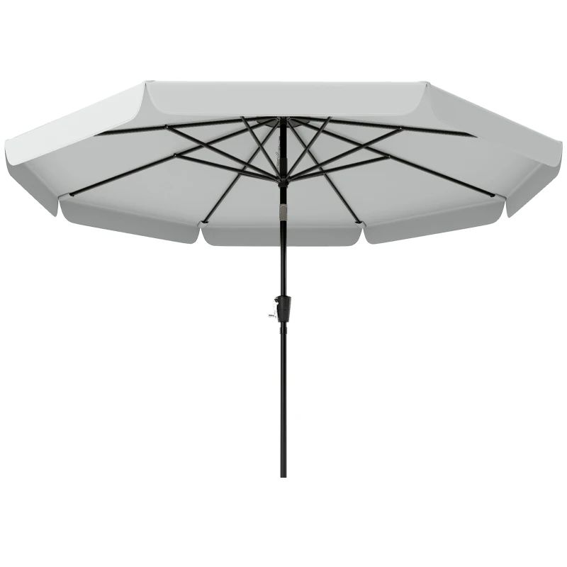 Outsunny 3 m Garden Parasol with Tilt Mechanism & Crank Handle, UPF 30+ Patio Umbrella Outdoor Table Umbrella, Light Grey