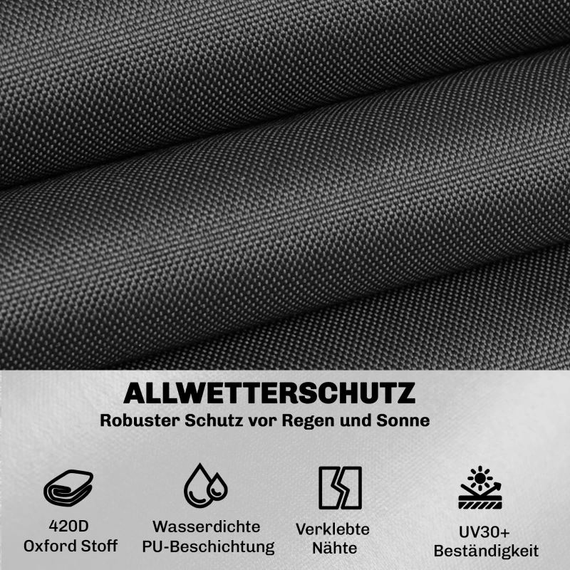 Outsunny Schutzhülle für Gartenmöbel Winterfest Wasserdicht V-förmig Anti-UV Abdeckung 420D Oxford Gewebe 216x216x78 cm Schwarz